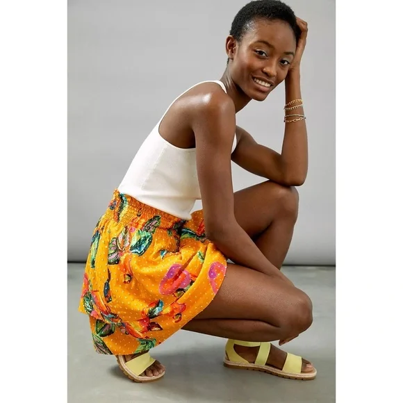 Farm Rio x Anthropologie Savana Tiered Fruit Print Skirt Size Large NWT